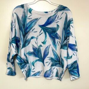 Luisa Ricci- Italian Floral Blue and White Sweater